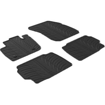 Alfombrillas de goma compatibles con Ford Mondeo 2015- (Diseño T, 4 piezas + clips de montaje)