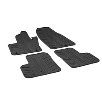 Alfombrillas de goma aptas para Fiat 500X y Jeep Renegade 2015- (Diseño T, 4 piezas + clips de montaje)
