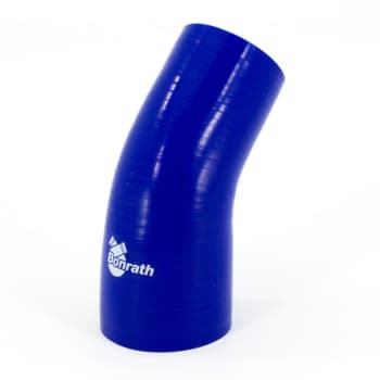 Reductor de manguera de silicona Bonrath con curva de 45 grados - Longitud: 50 mm - Ø35>25 mm