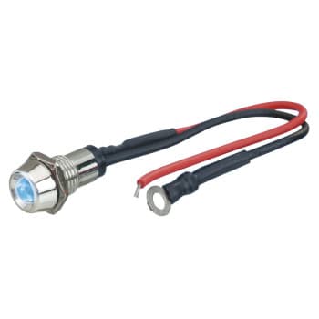 Foliatec Lámpara de control LED cromada - azul hielo Ø = 10 mm - 1 pieza