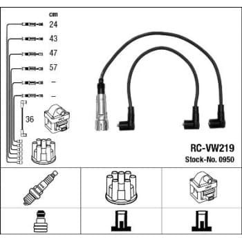 Juego de cables de bujía 0950 NGK