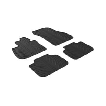 Alfombrillas de goma compatibles con BMW X2 F39 2/2018- (T-Design, 4 piezas + clips de montaje)