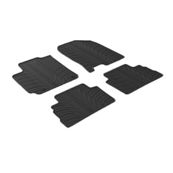 Alfombrillas de goma compatibles con Hyundai Kona 10/2017 (perfil en T, 4 piezas)