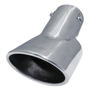 Embellecedor de escape Simoni Racing ovalado de acero inoxidable - 116 x 86 x L180 mm - Montaje 46->74 mm