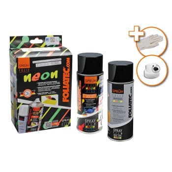 Juego de láminas en aerosol Foliatec (película en aerosol) - rojo neón - 2 piezas