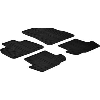 Alfombrillas de goma compatibles con Citroën DS5 2012- (T-Design 4 piezas + clips de montaje)