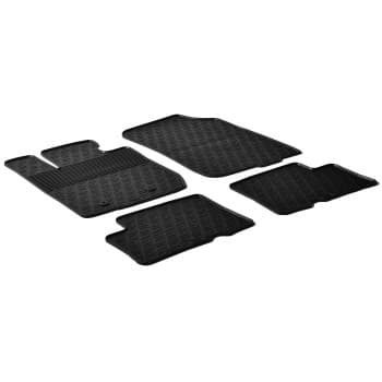 Alfombrillas de goma compatibles con Dacia Duster 2010- (G-Design 4 piezas + clips de montaje)
