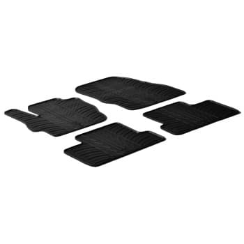 Alfombrillas de goma compatibles con Mazda 3 2009-2012 (diseño T, 4 piezas + clips de montaje)