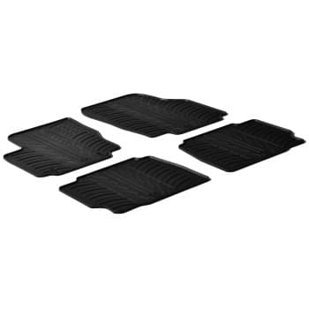 Alfombrillas de goma compatibles con Ford Mondeo 5 puertas 2007-2011 (diseño T, 4 piezas + clips de montaje)