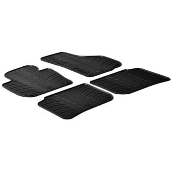 Alfombrillas de goma compatibles con Skoda SuperB 2008-2015 (diseño T, 4 piezas + clips de montaje)