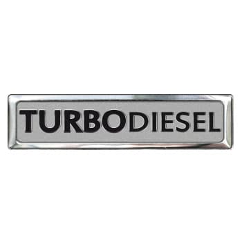 Emblema/Logotipo de aluminio - TURBO DIESEL - 7x1,7cm