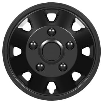 Juego de tapacubos negros Utah II de 15 pulgadas (llantas convexas)