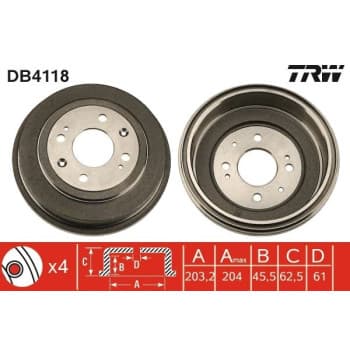 Tambor de freno DB4118 TRW