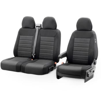 Juego de fundas de asiento de tela de diseño original 2+1 aptas para Renault Trafic/Fiat Talento/Nissan NV300