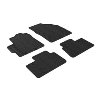 Alfombrillas de goma compatibles con Toyota Aygo X 2022- (Diseño T, 4 piezas + clips de montaje)