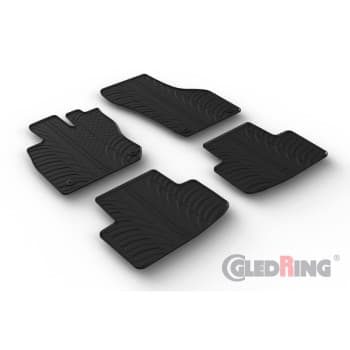 Alfombrillas de goma aptas para Skoda Octavia IV e-Tec Sedan/Kombi 2020- (perfil en T de 4 piezas + clips de montaje)