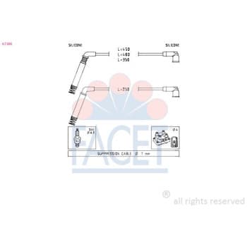 Juego de cables de bujía 4.7208 Facet