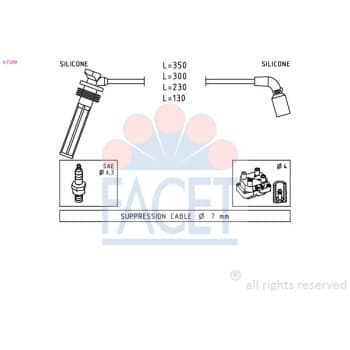 Juego de cables de bujía 4.7249 Facet