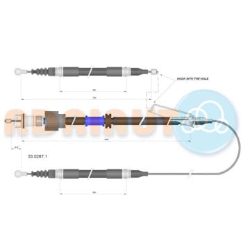 Cable de tracción, freno de estacionamiento 33.0267.1 Adriauto 