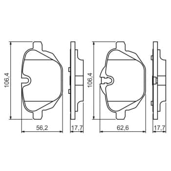 Kit de plaquettes de frein, frein à disque 0986494432 Bosch