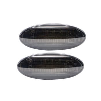 Juego de intermitentes laterales LED compatibles con varios modelos de Nissan - Gris humo - Incluye luz de marcha dinám