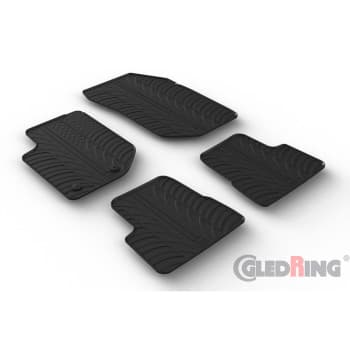 Alfombrillas de goma compatibles con Jeep Avenger (J2) (gasolina) 2023- (perfil en T de 4 piezas + clips de montaje)