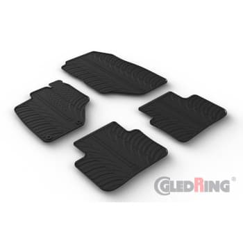 Alfombrillas de goma compatibles con Peugeot 5008 III Hybrid 2024- (perfil en T de 4 piezas + clips de montaje)