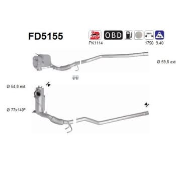 Filtro de partículas, sistema de escape FD5155