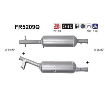 Filtro de partículas diésel, sistema de escape FR5209Q