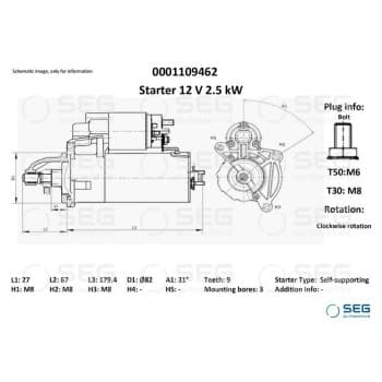 Motor de arranque Iveco 2,5 kW