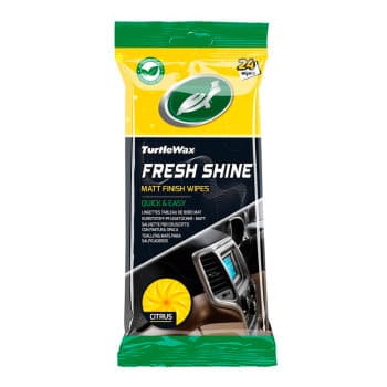 Turtle Wax 54096 Toallitas limpiadoras para interiores Fresh Shine Matt 24 piezas.