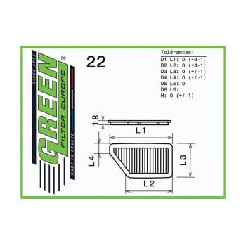 Filtro de repuesto Verde