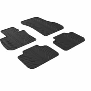 Alfombrillas de goma compatibles con BMW X1 F48 2015- (diseño T, 4 piezas + clips de montaje)