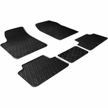 Alfombrillas de goma compatibles con Citroën Berlingo / Peugeot Partner 02-08 (G-Design 5 piezas + clips de montaje)