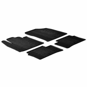Alfombrillas de goma compatibles con Kia Picanto 2011- (T-Design, 4 piezas + clips de montaje)