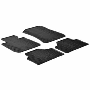 Alfombrillas de goma compatibles con BMW X1 2009-2015 (diseño T, 4 piezas + clips de montaje)
