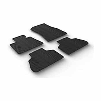 Alfombrillas de goma compatibles con BMW X5 (G05) 2018- (Diseño T, 4 piezas + clips de montaje)