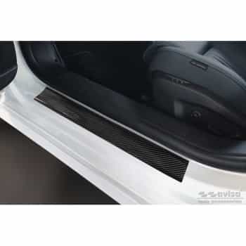 Molduras universales para umbrales de puerta - Película de carbono negra - 2 piezas - 50 x 7 cm