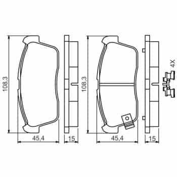 Kit de plaquettes de frein, frein à disque 0 986 494 618 Bosch