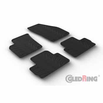Alfombrillas de goma compatibles con Volvo C30 2006-2013 (perfil en T de 4 piezas + clips de montaje)