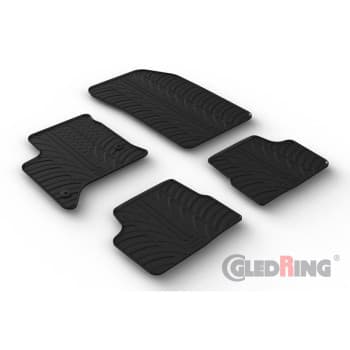 Alfombrillas de goma compatibles con Fiat 600 Hybrid 2024- (perfil T de 4 piezas + clips de montaje)