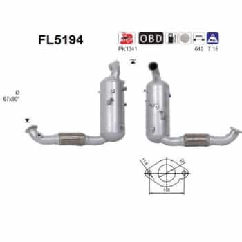 Filtro de partículas diésel, sistema de escape FL5194